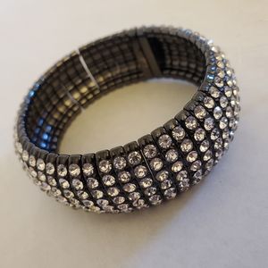 Black Rhinestone Encrusted Bracelet